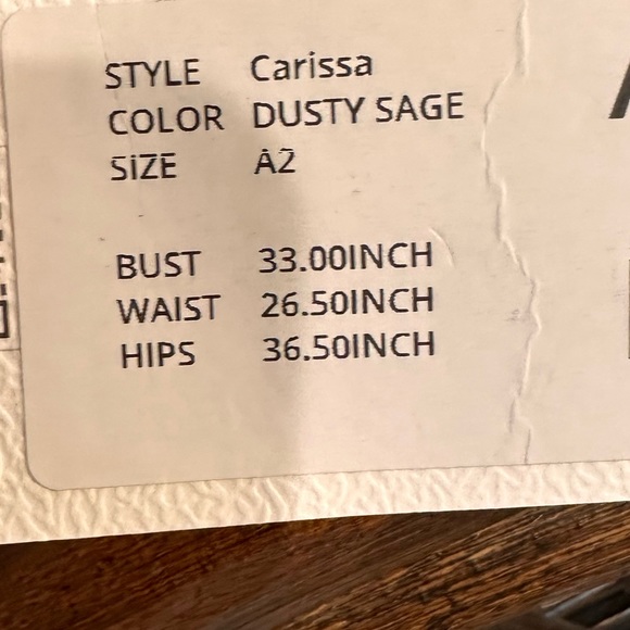 Azazie Carissa Dusty Sage bridesmaid dress size A2 - Picture 8 of 8